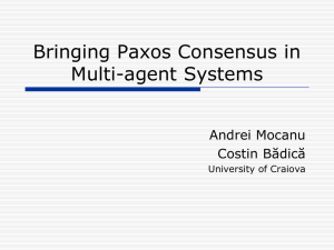 Bringing Paxos Consensus in Multi-agent Systems