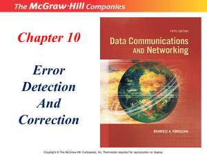 Chapter 10 Error Detection And Correction