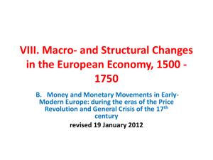 VIII. Macro- and Structural Changes in the European Economy, 1500