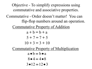 Objective - To simplify expressions using commutative and