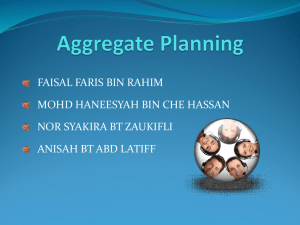 Costs in Aggregate Planning