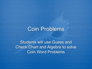 Coin Problems - Jamestown School District