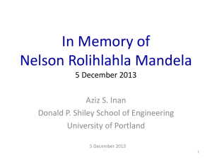 In Memory of Nelson Rolihlahla Mandela