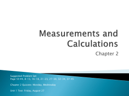 Density Calculations Worksheet I