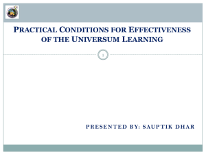 Practical Conditions for Effectiveness of the Universum Learning