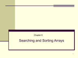 Searching and Sorting Arrays