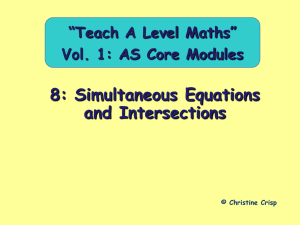 8 Simultaneous Equations and Intersections