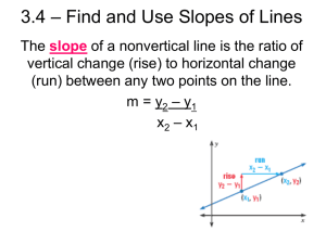 3.4 – Find and Use Slopes of Lines