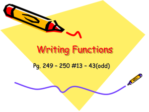 Writing Functions - White Plains Public Schools