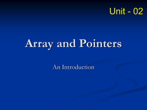 Array and Pointers