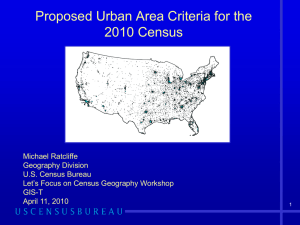 Defining Urban and Rural Areas for the 2010 Census