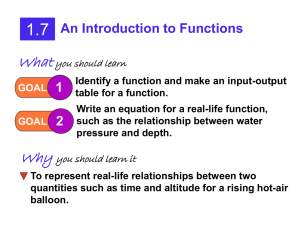 An Introduction to Functions