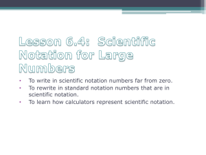 Lesson 6.4: Scientific Notation for Large Numbers