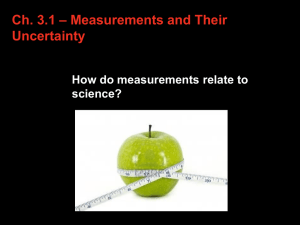 Ch.3.1 – Measurements and Their Uncertainty