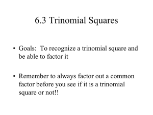 6_3 Trinomial squares TROUT 11
