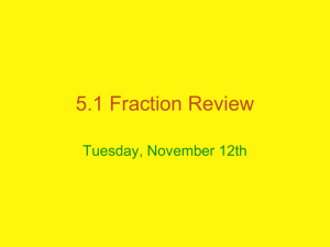5.1 Fraction Review - Ms. Heaney`s and Mrs. Honsa`s Fifth Grade