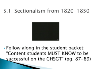 5.1 Sectionalism, 1820-1850