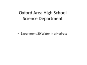 Oxford Area High School Science Department