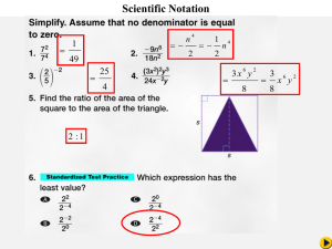 Chapter 8-3: Scientific Notation
