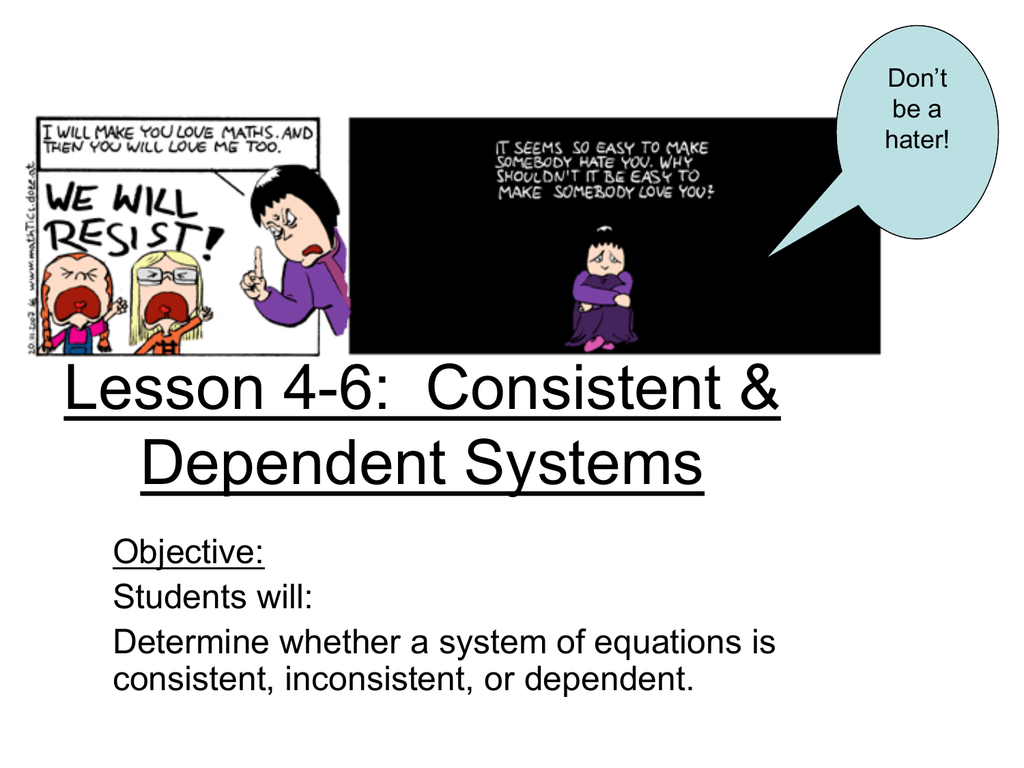 Lesson 4 5 Consistent Dependent Systems