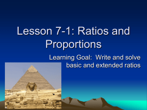 Lesson 7-1: Ratios and Proportions