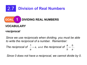 2.7 Division of Real Numbers