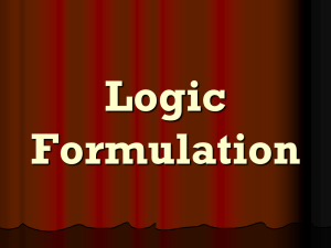 Logic Formulation