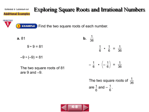 Exploring Square Roots and Irrational Numbers