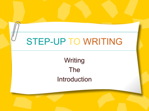 PowerPoint Presentation - STEP-UP TO WRITING