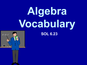 Algebra Vocabulary