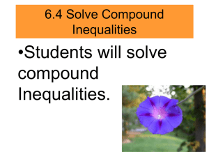 6.4 Solve Compound Inequalities