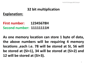 S.E.Extc Sub : MPP 32 bit Muliplication PPT