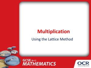 Multiplication - Lattice method integers  New