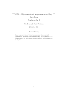 TDA550 – Objektorienterad programvaruutveckling IT