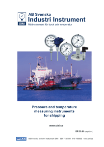 Pressure and temperature measuring instruments for shipping
