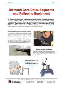 Diamond Core Drills, Segments and Retipping
