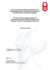 De rol van Psychologische Aspecten bij de Behandeluitkomsten van