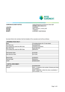 Capital Repayment and Reverse Stock Split