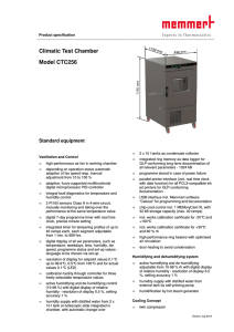 Climatic Test Chamber Model CTC256