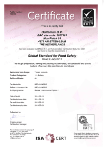 Buiteman B.V. Global Standard for Food Safety