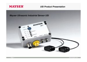 Mayser Ultrasonic Industrial Sensor USi USi Product Presentation