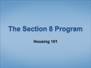 1.5 Presentations: The Section 8 Program