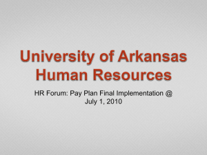 HR Forum Pay Plan Presentation 2010 - Human Resources