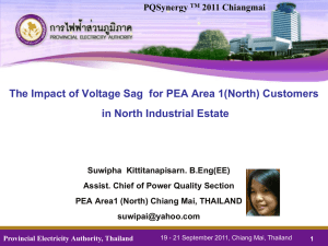 The Impact of Voltage Sag for PEA North 1 Customers