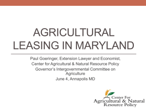 Agricultural Leasing in Maryland