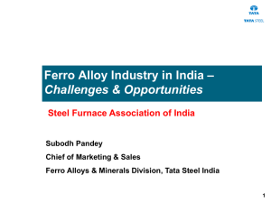 Cr Ore & Alloy market - steel furnace associate of india