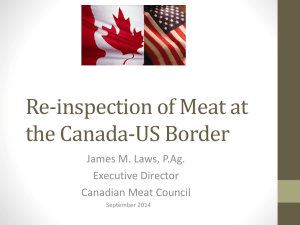 Re-inspection of Meat at the Canada-US Border