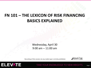 fn 101 – the lexicon of risk financing basics explained
