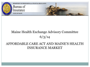 Maine Bureau of Insurance IFS Committee