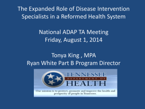 The Expanded Role of Disease Intervention Specialists in a